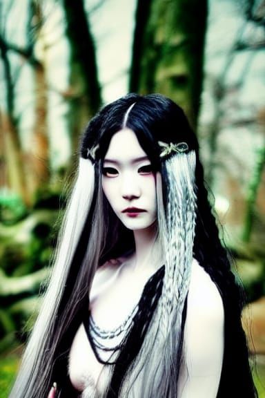Ethereal Mythical Goddess in Asian Horror Style