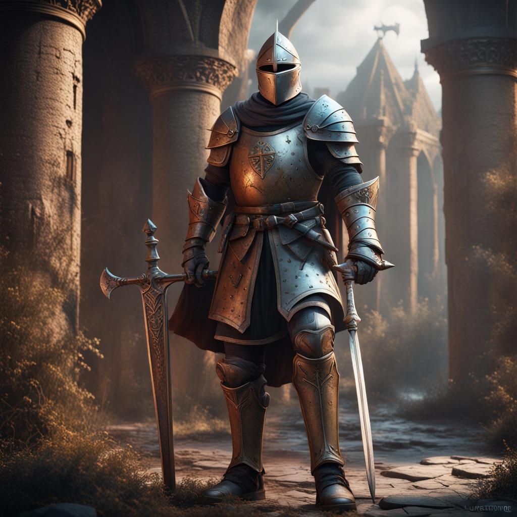 Detailed Templar Knight Fantasy Concept Art