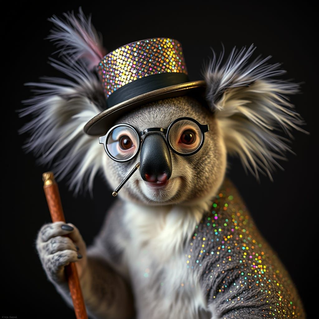 Elegant Koala in Art Deco Attire