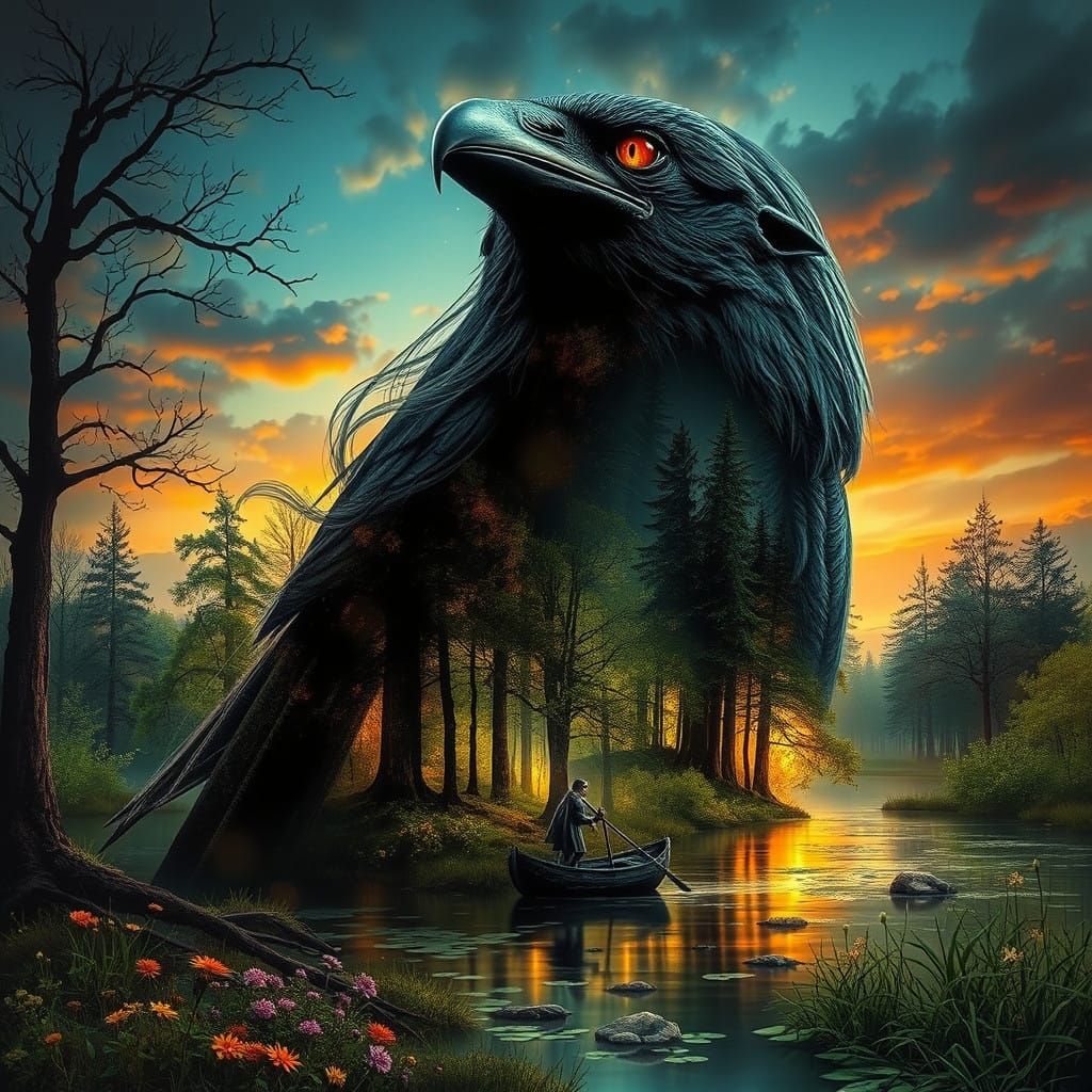 Enchanted Elf in Hyperrealistic Double Exposure