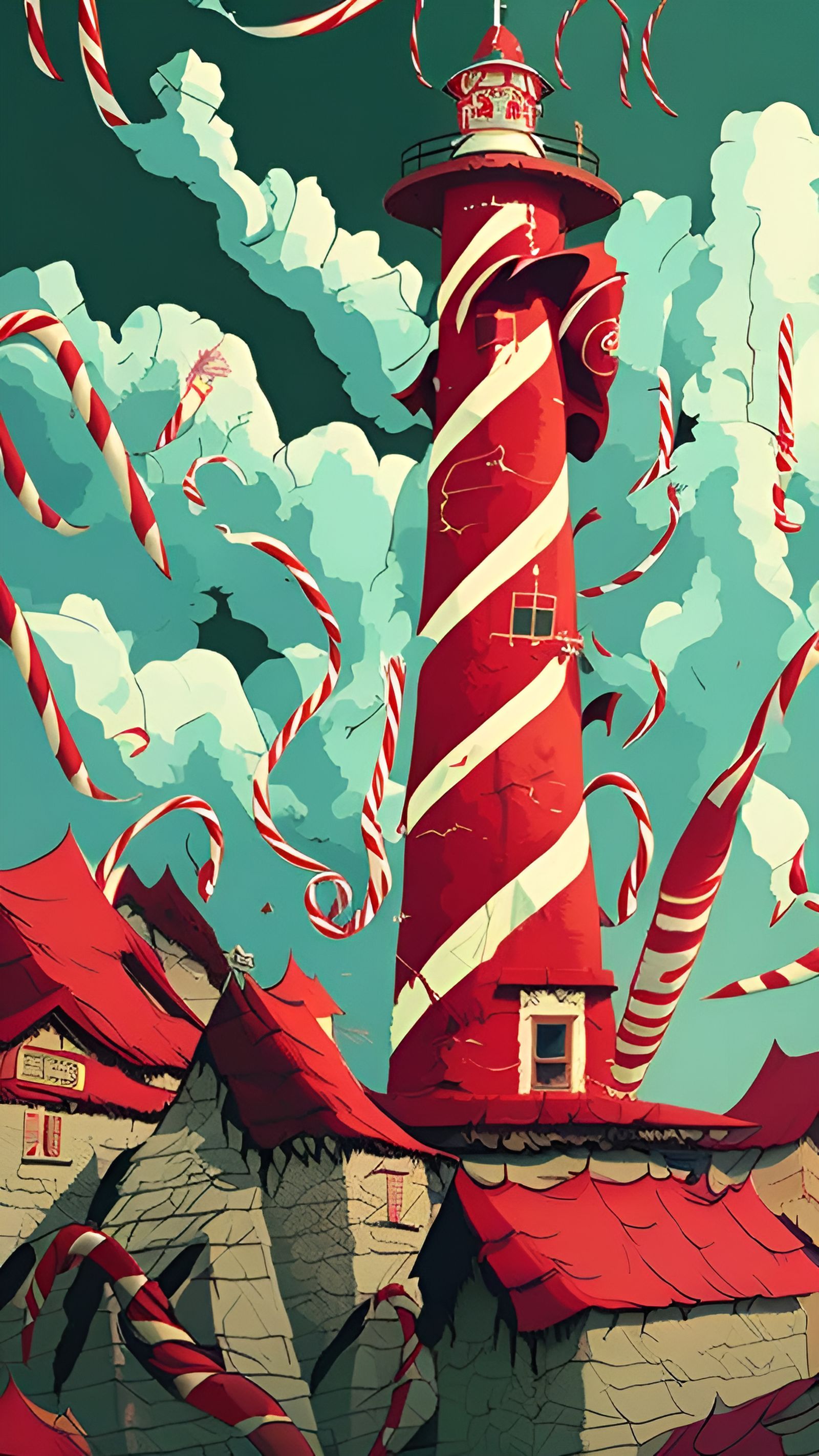 Candy Cane Lighthouse