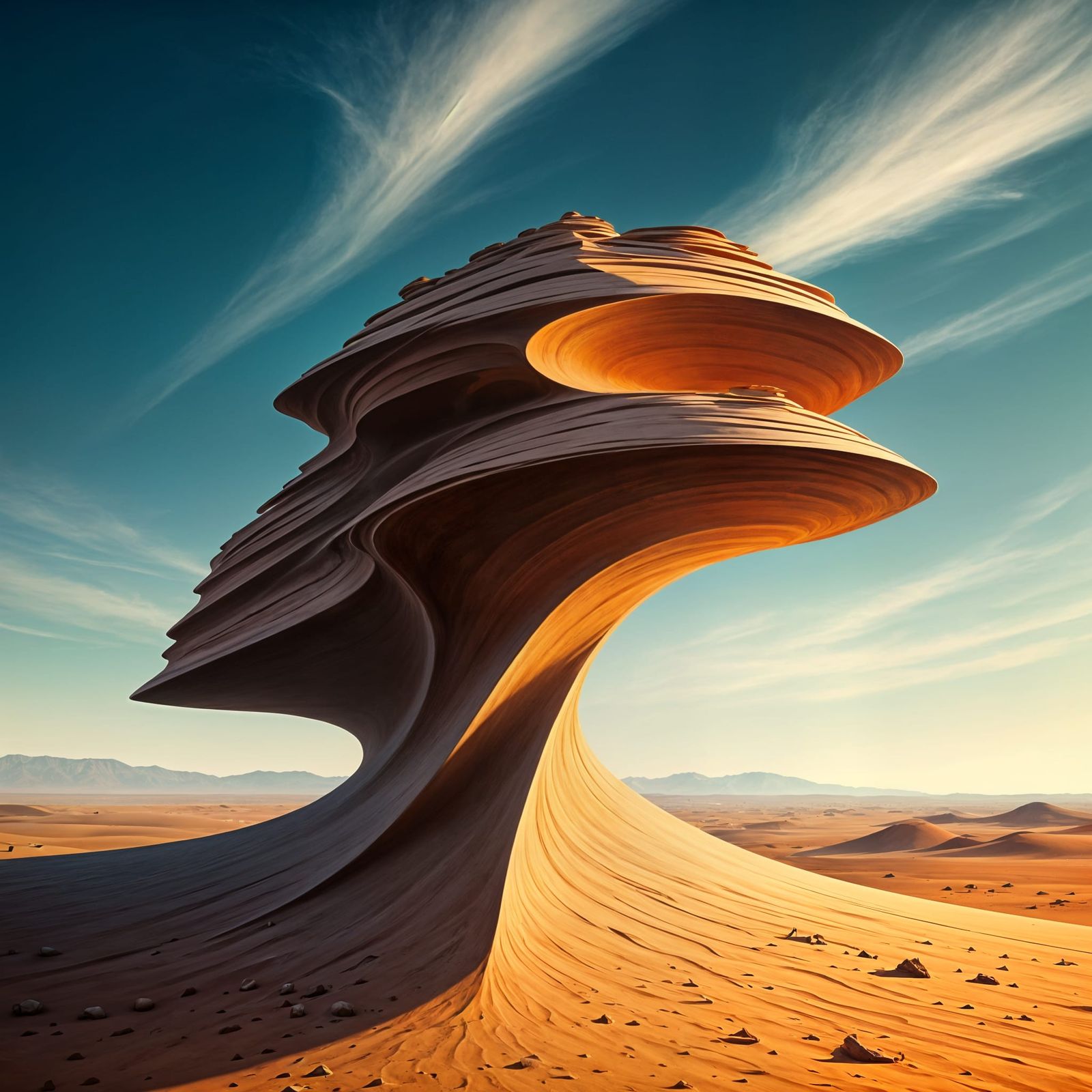 Surrealist Desert Landscape in the Style of Georgia O'Keeffe