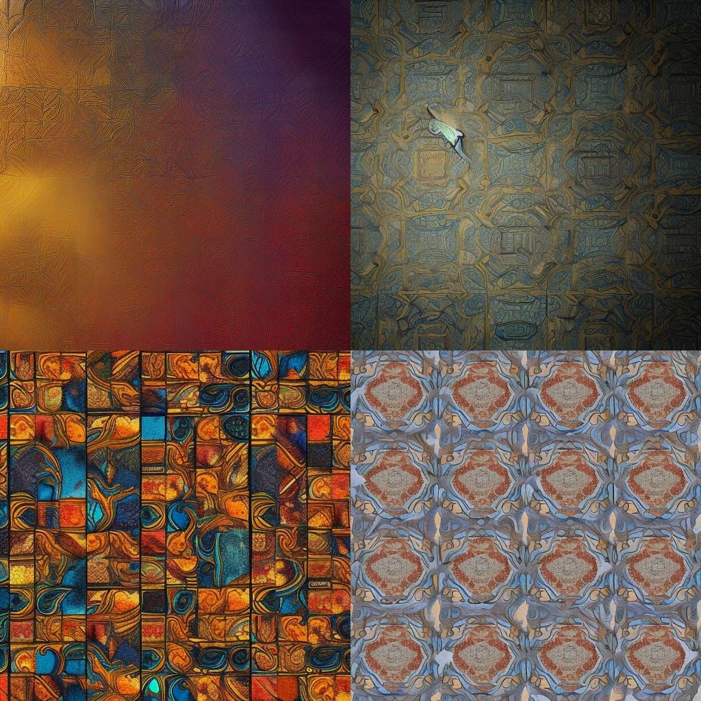 Intricate Tile Pattern Design in Detailed Matte Painting