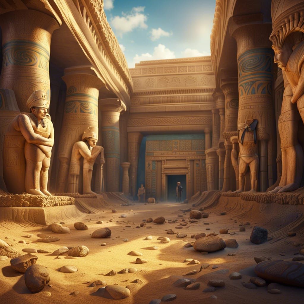 Egyptian Archaeological Dig Site: Fantasy Concept Art