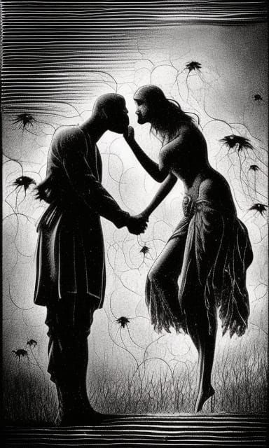 Post-Apocalyptic Lovers Dancing in Fractal Landscape
