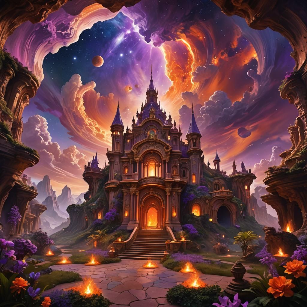 Colossal Estate Inside Jupiter Cave with Glowing Gardens