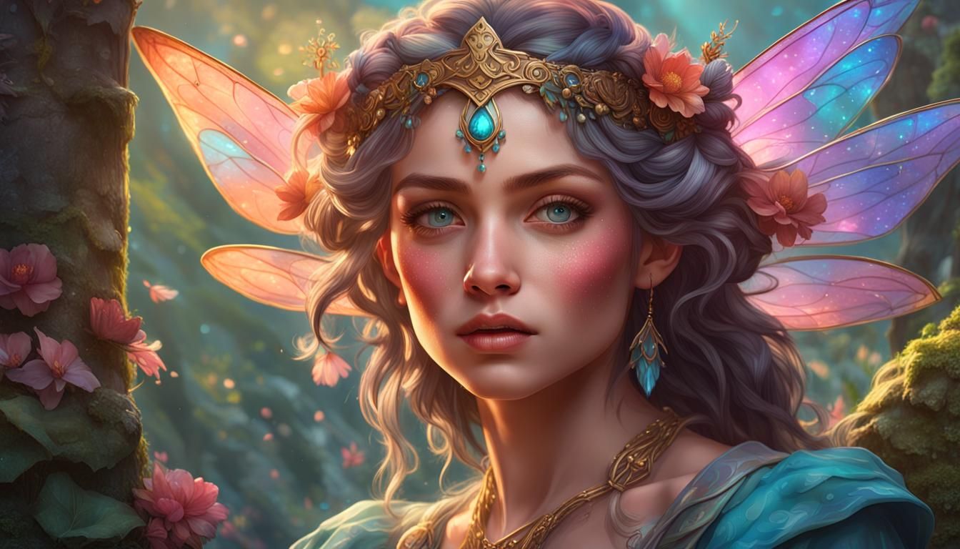 Enchanting Fairy Princess Portrait in Fairy Village