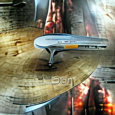 NCC 1701 Enterprise in Futuristic Space
