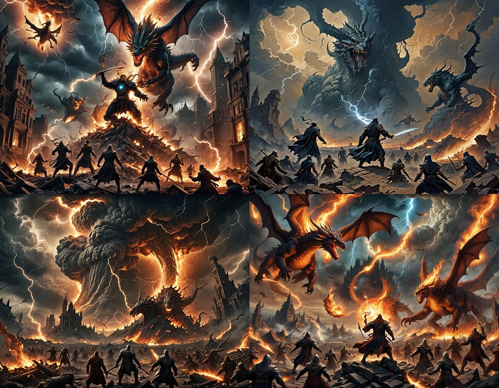 Epic Wizards and Dragons Battle at End of Days