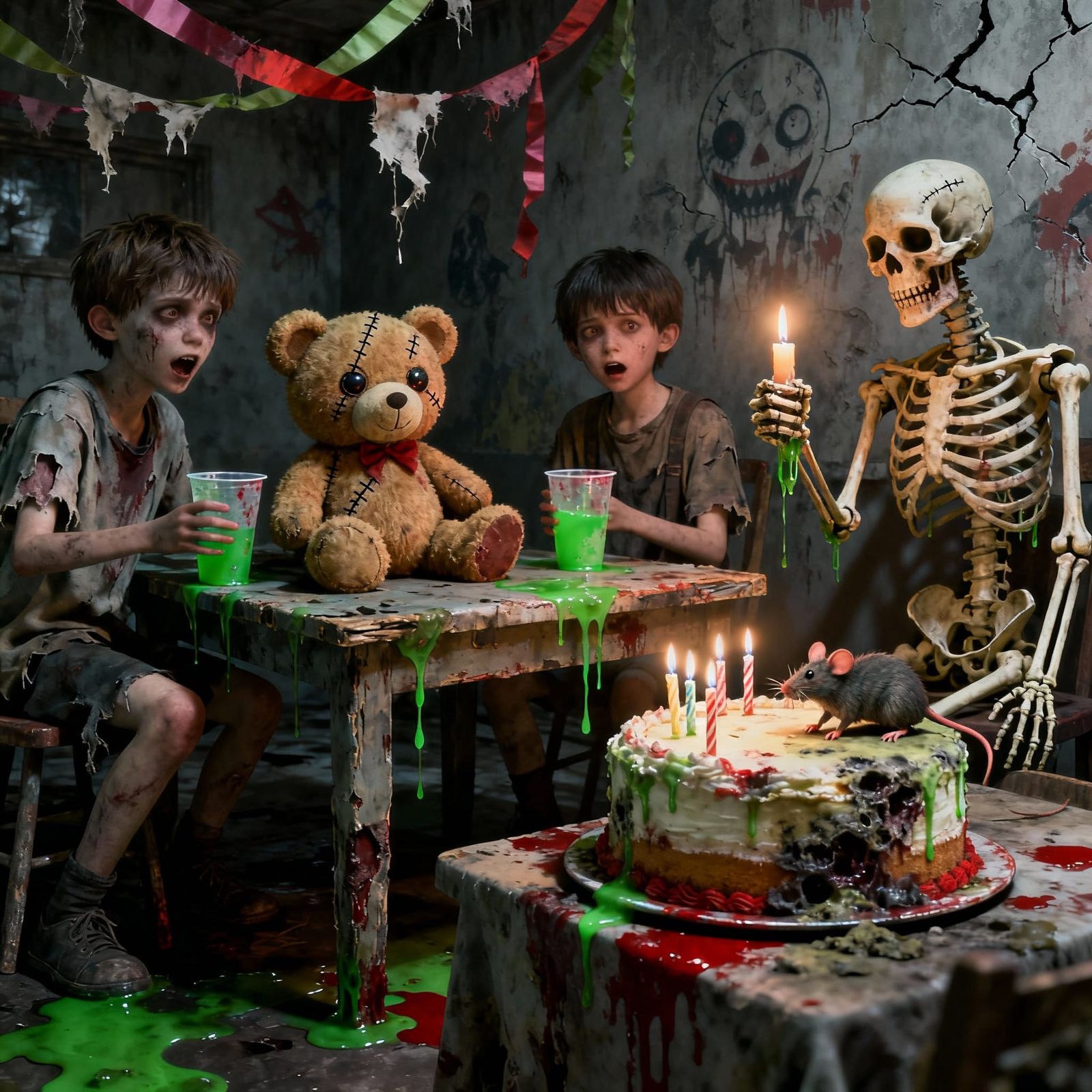 Eerie Birthday Party With Grim Decorations