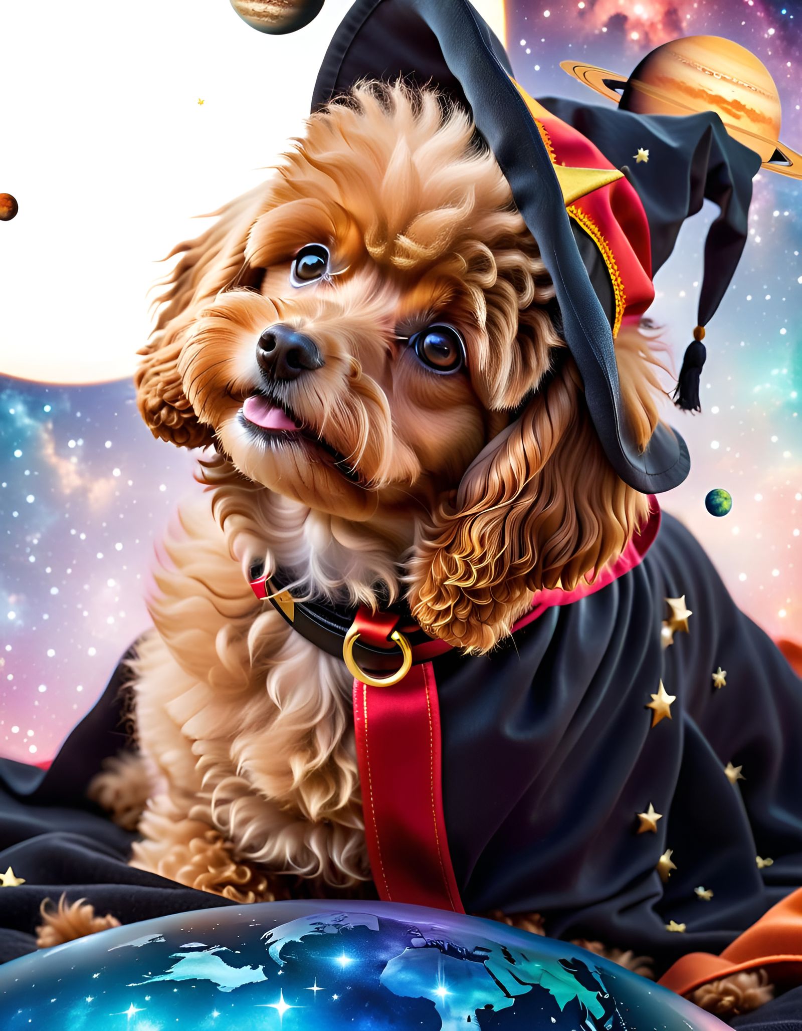 Cosmic Wizard Poodle in Double Exposure