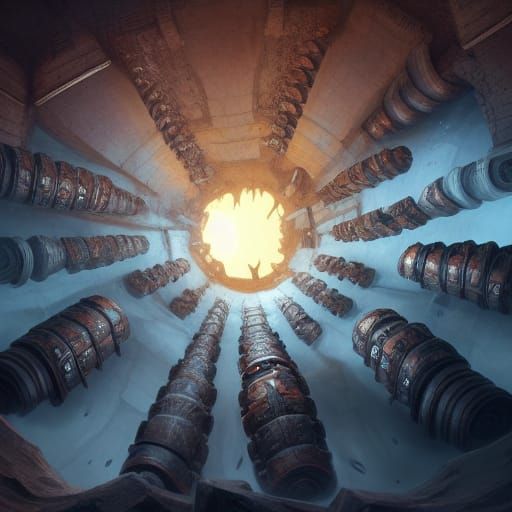 Caskets Around Abyss: Hyperdetailed Concept Art