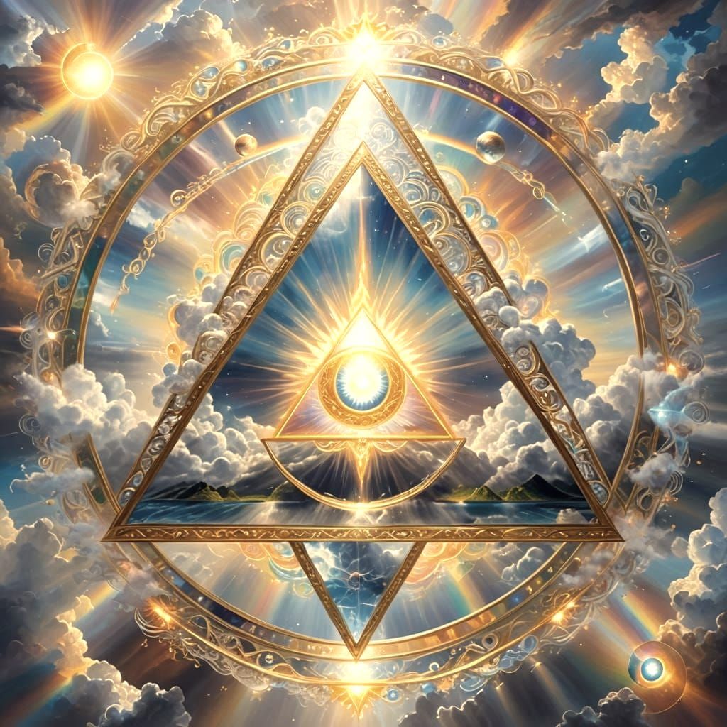 Opalescent Sky Spell Circles in Digital Art