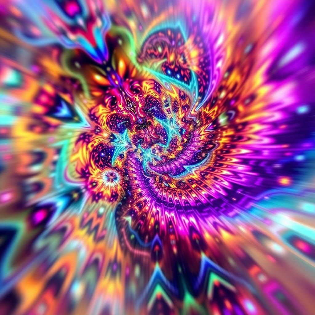 Hypnotic Fractal Art with Bright, Shiny Movement