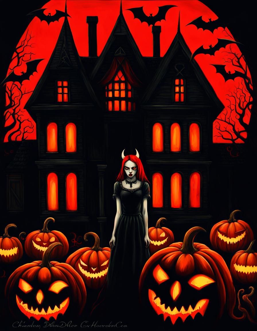 Gothic Horror: Haunted House with Devil Girl