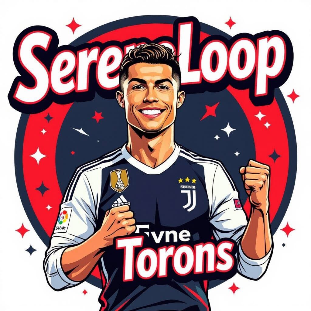 Cristiano Ronaldo Cartoon Portrait for YouTube Logo