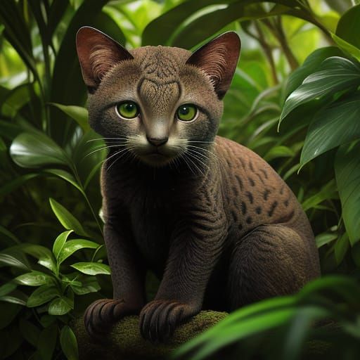 Jaguarundi in Lush Brush: Wildlife Photography