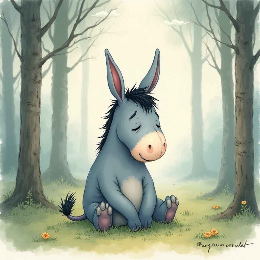 Eeyore in Contemplative Whimsy