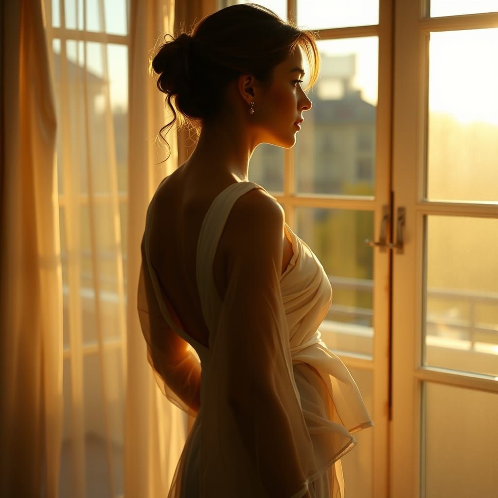Serene Woman in Warm Golden Light