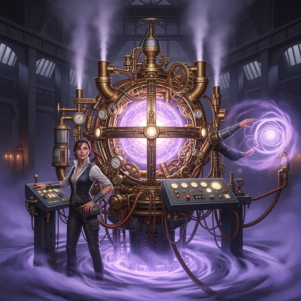 Mystical Woman Operates Steam-Powered Gravity Machine