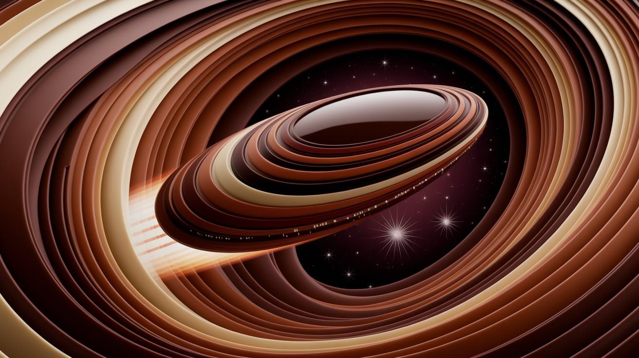 Chocolate Starship Accelerates Through Cocoa Cream Vortex