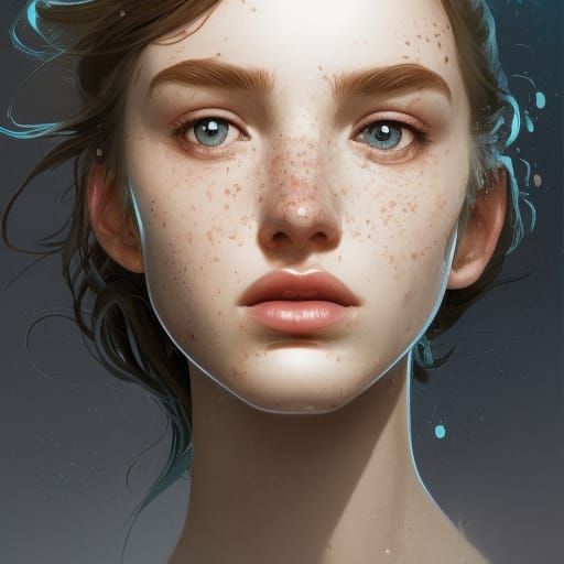 Detailed Portrait of Person with Freckles