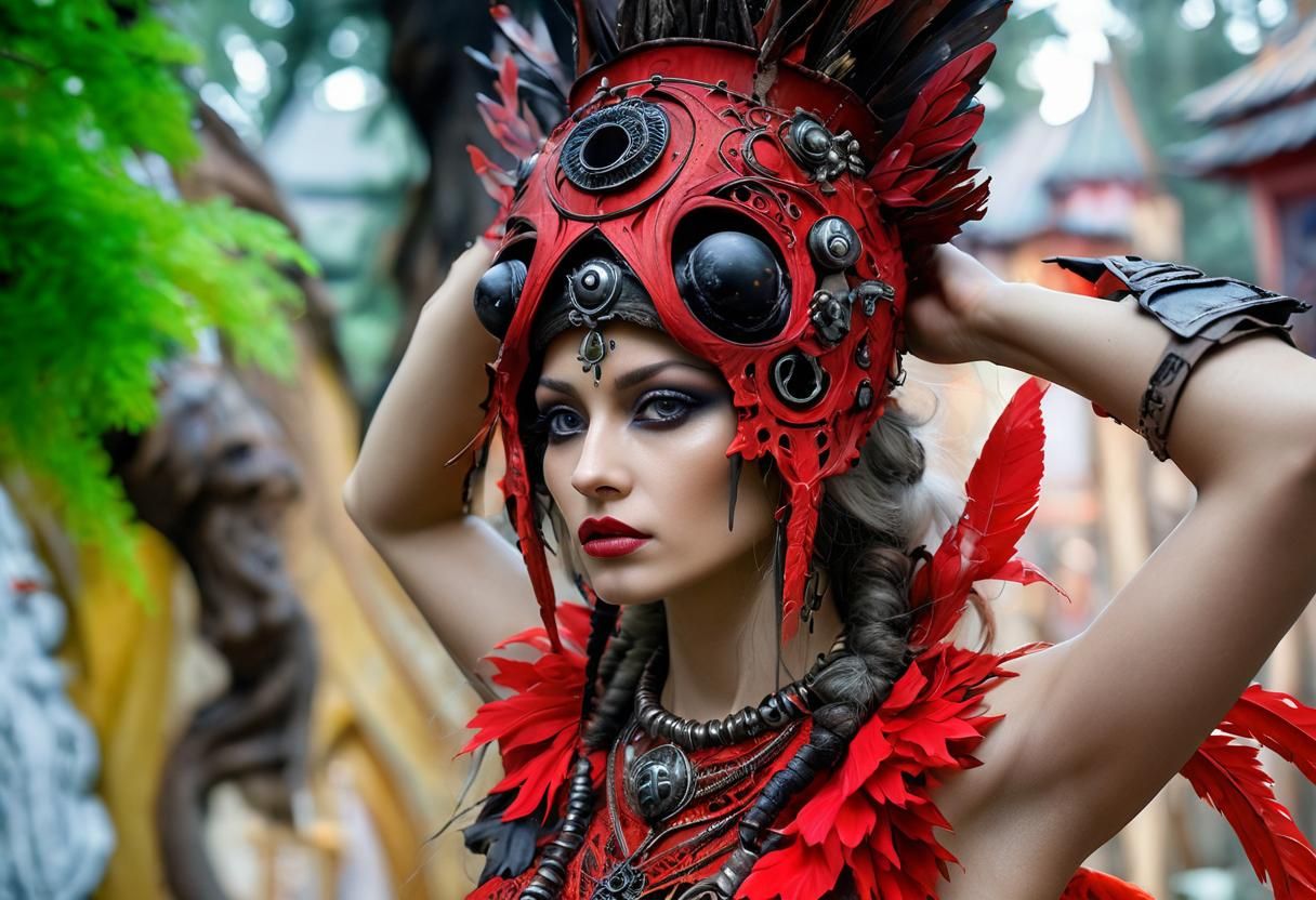 Surreal Slavic Witch in Mystical Forest