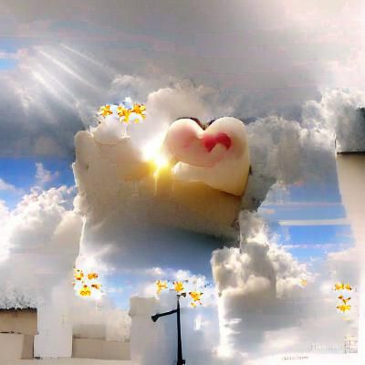 Heavenly Sunshine Beams Through Soft Clouds