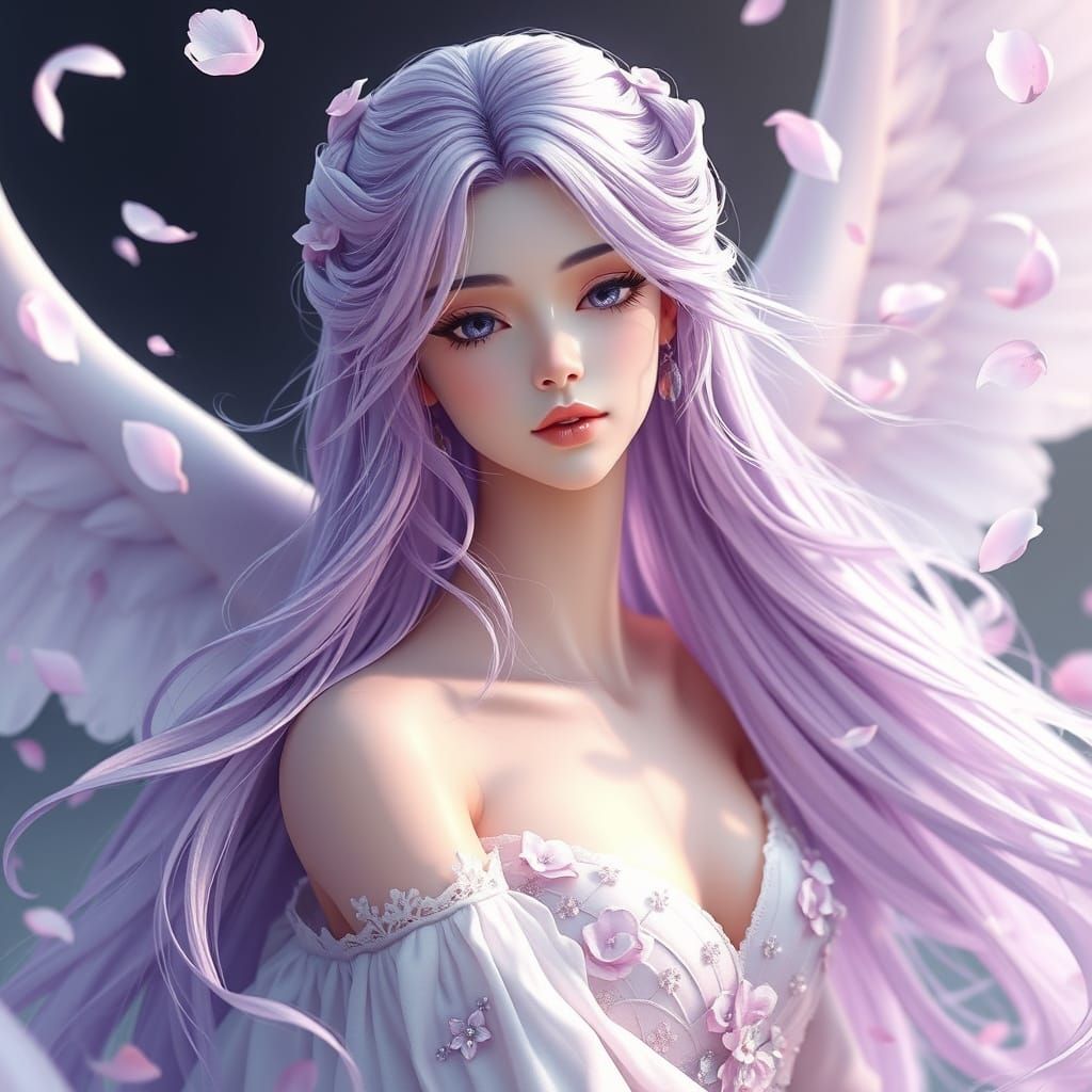 Ethereal Goddess of Flowers in Vibrant Fantasy Style