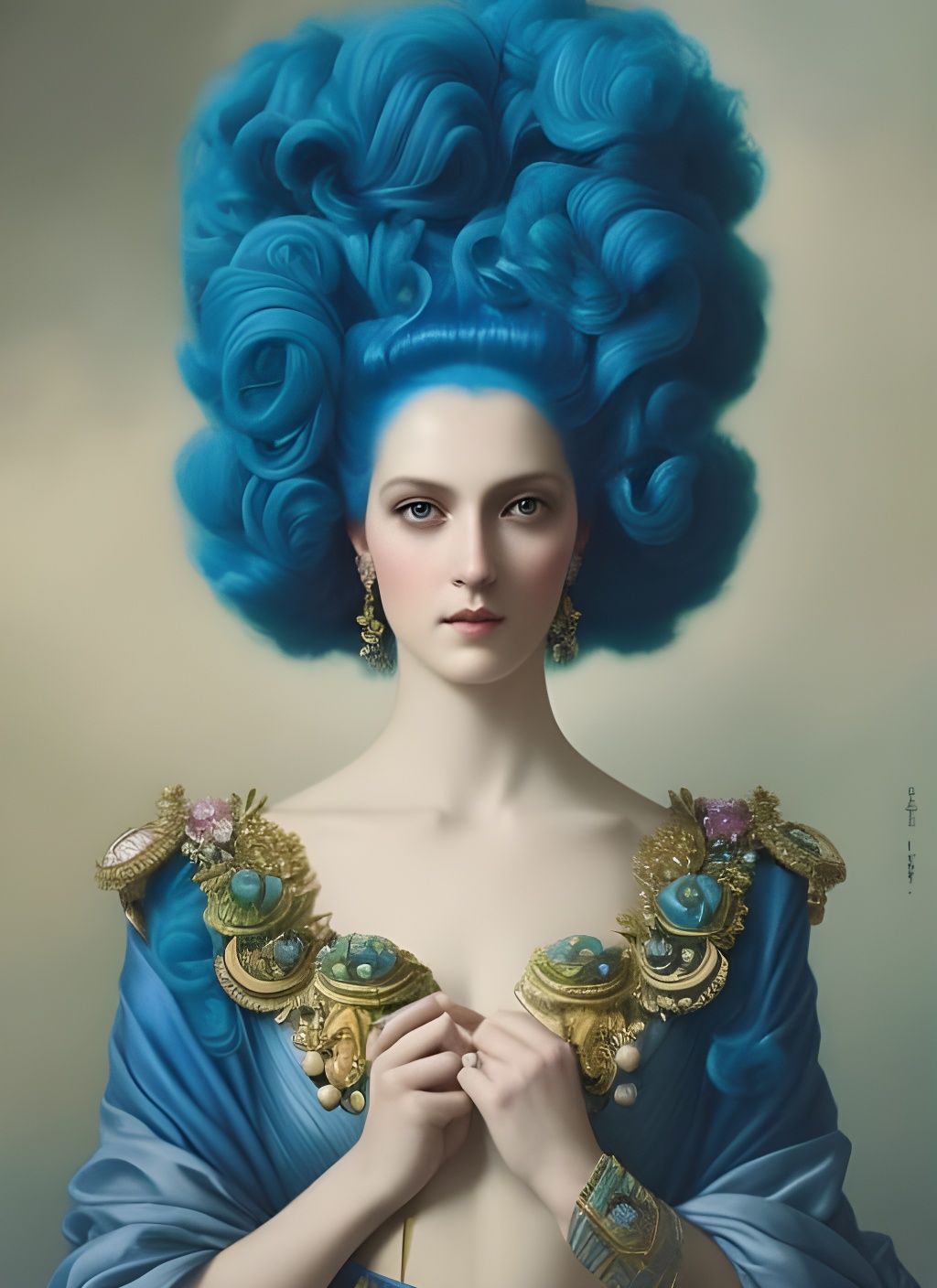 Realistic Marge Simpson as Adorable Goddess Portrait
