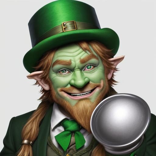 Leprechaun with a smirk on his face