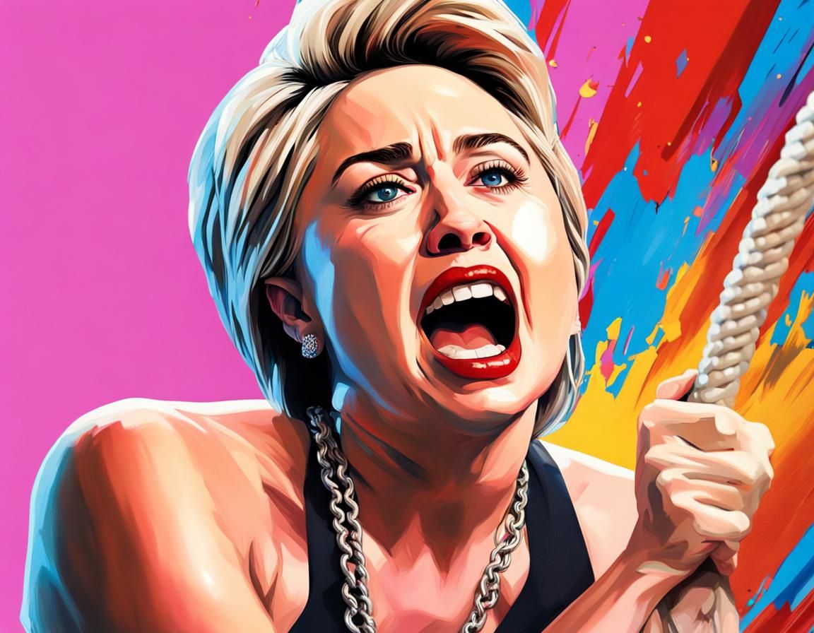 Hillary Clinton as Miley Cyrus performing Wrecking Ball