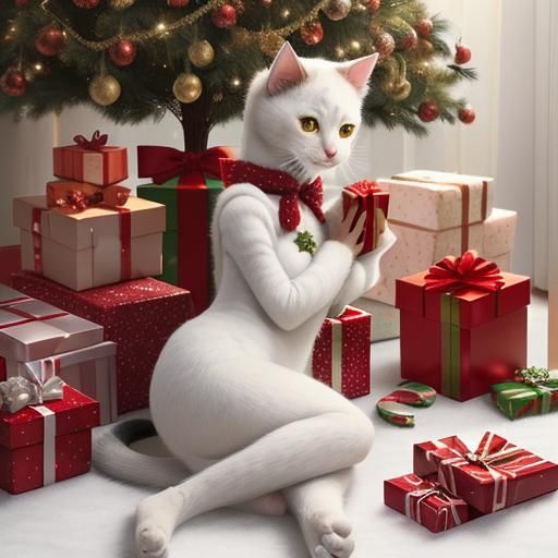 Christmas Joy: Gifts, Cat, and Holiday Cheer