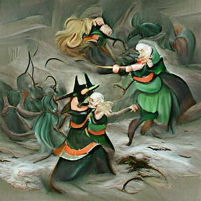 Witches and Elves Clash in Epic Battle