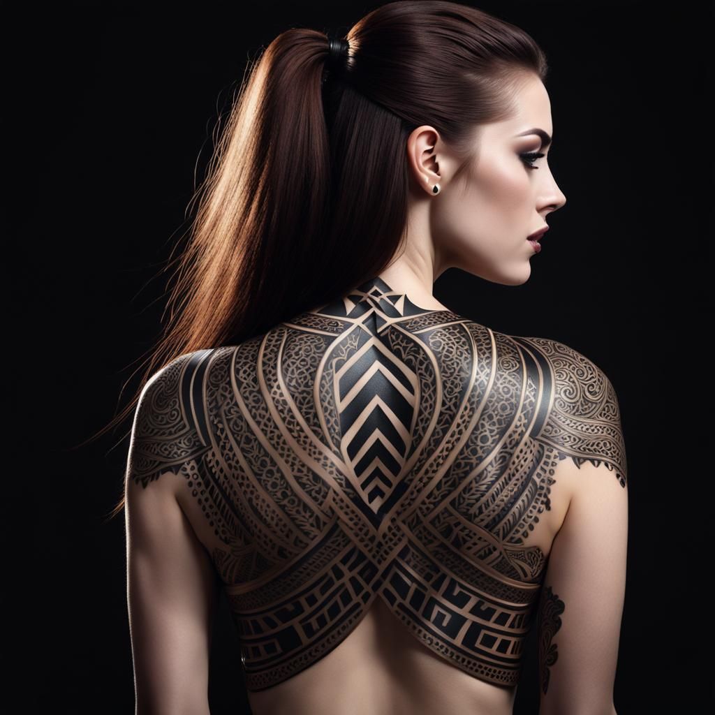Tribal Tattoo Reveal: Glamorous Back View