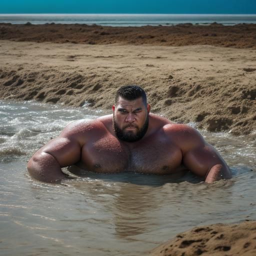 Man Sinking in Quicksand: Professional Photography