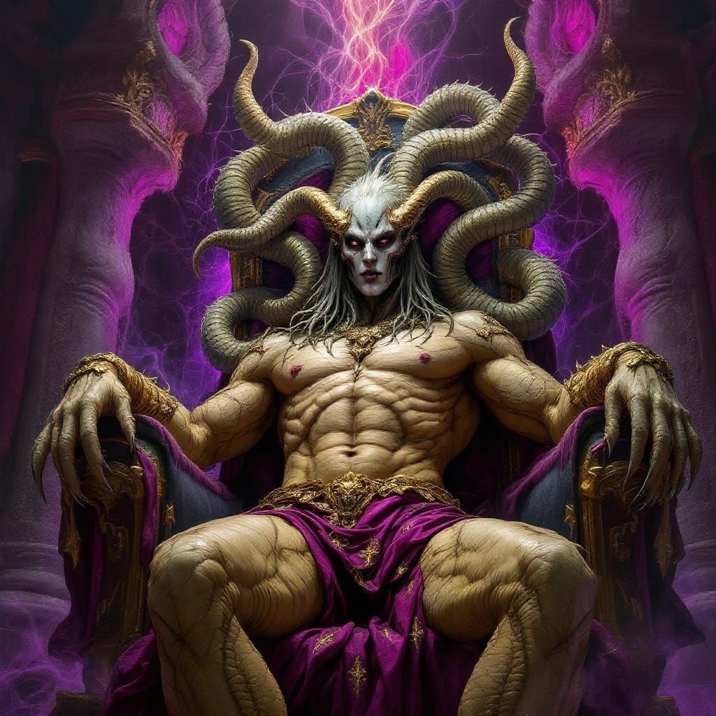 Surreal Daemon Primarch in Twisted Pleasure Palace, Inspired...