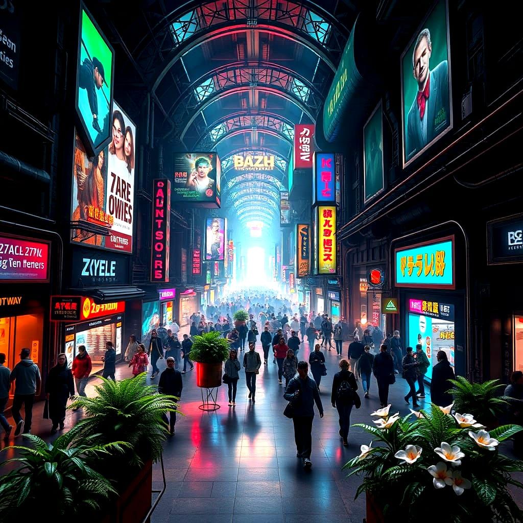 Underground Metropolis in a Vibrant Futuristic World