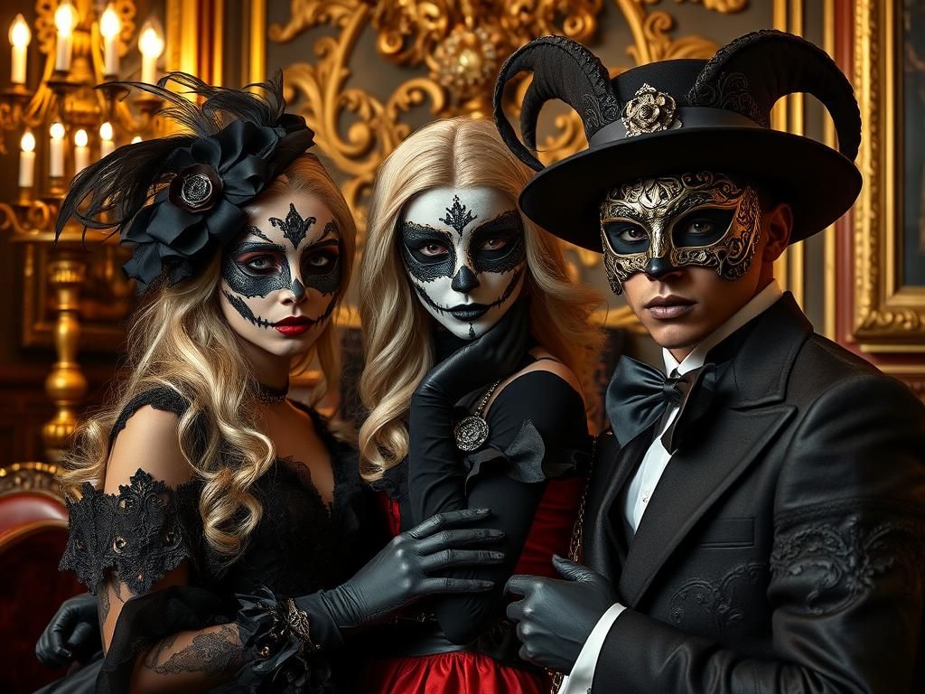 Halloween Gathering in Baroque Opulence