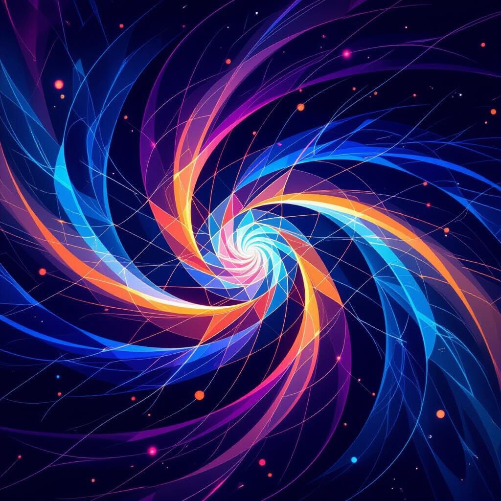 Vibrant Abstract Digital Art of Connection and Communication