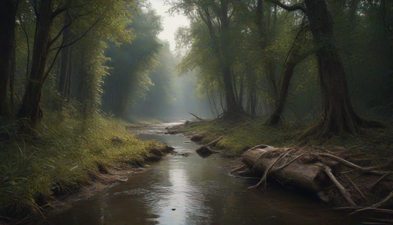 Ethereal Mangrove Forest under Phantasmagorical Light