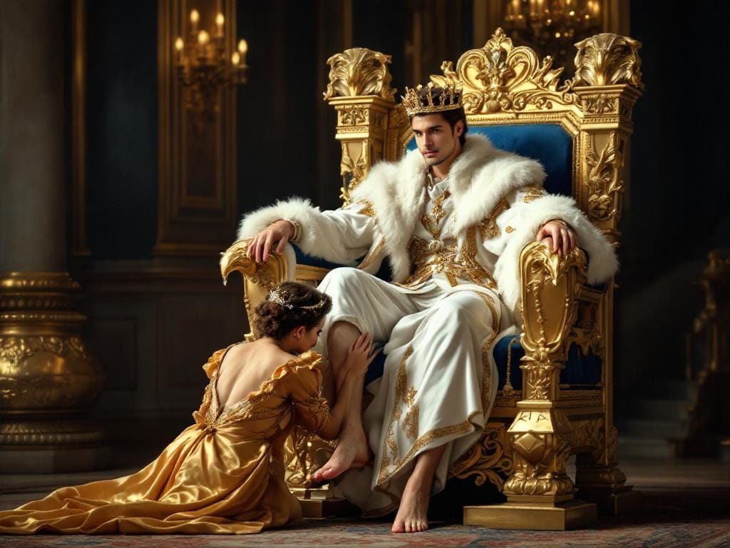 French Emperor on Eagle Throne in Rococo Style