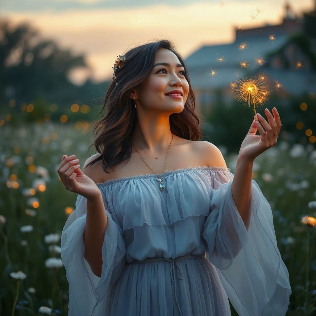 Gentle Twilight Goddess Blooms in Radiant Chiffon