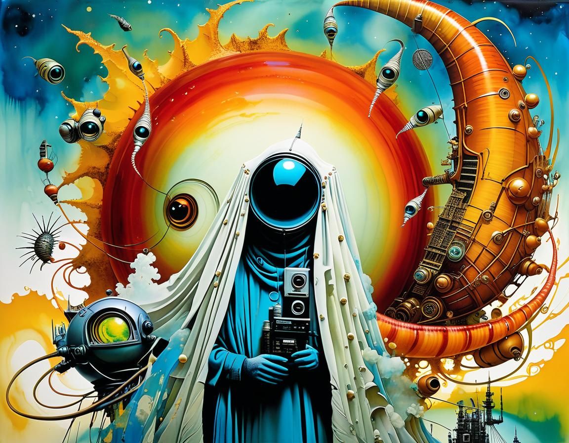 Bene Gesserit Adept Caricature in Alcohol Ink