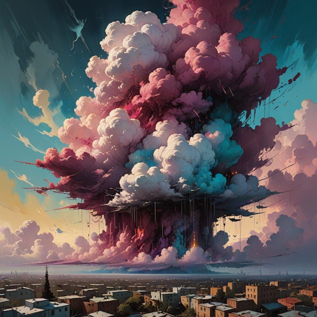 Ethereal Cloudscape in Vibrant Hues