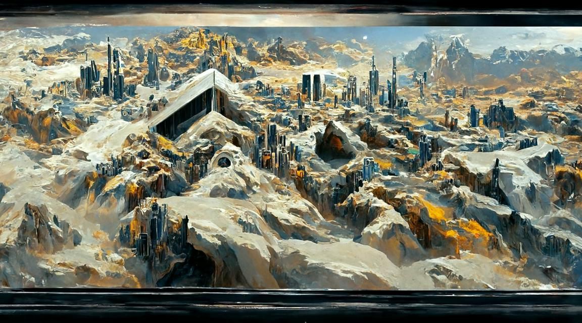 Monolith in Desert: Entrance to Hell, Digital Art