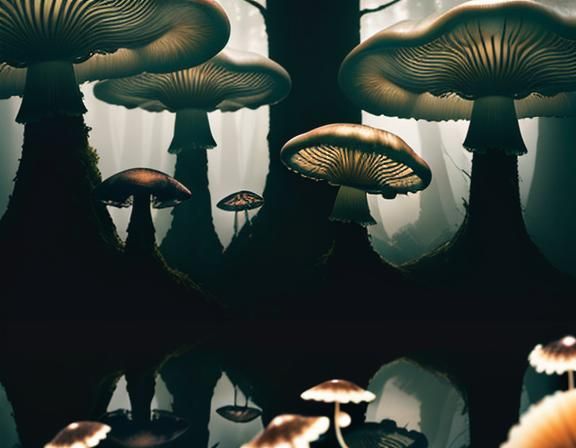 Jellyfish and Toadstools in Earth Tones
