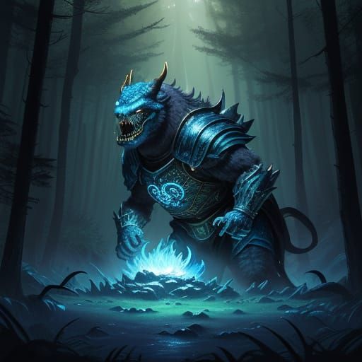 Tube Monster Eats Magic Shields in Mystical Forest