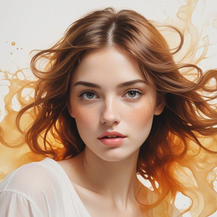 Brown Portrait Revealed in Coffee Art