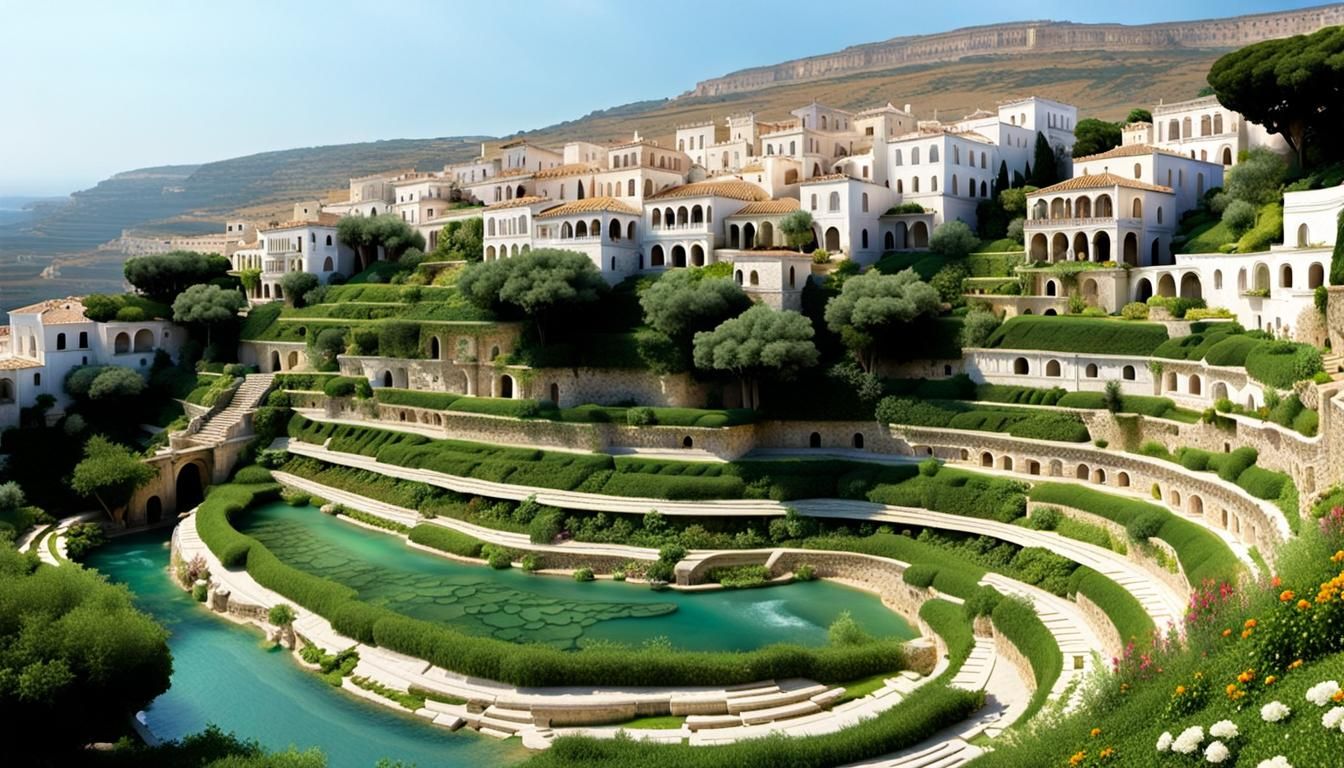 Greco-Roman Hillside Ecovillage by the Sea